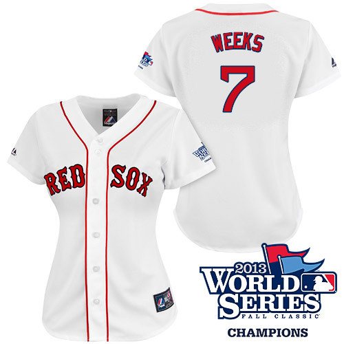 Jemile Weeks #7 mlb Jersey-Boston Red Sox Women's Authentic 2013 World Series Champions Home White Baseball Jersey